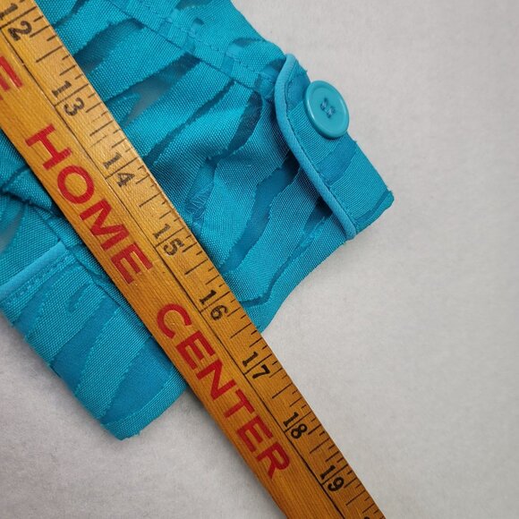 Clara S. Womens Semi Sheer Zebra Pattern Turquoise Jacket XS Poly Cotton - Picture 11 of 11